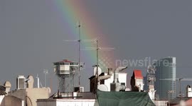 barcelona skyline rainbow