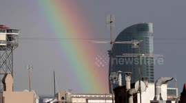 barcelona skyline rainbow