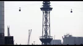 barcelona skyline and cable car view
