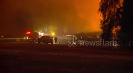 New wildfire, dubbed the 46 Fire, burns multiple structures in Jurupa Valley, California