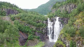 Beautiful waterfall in norway
