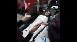 Turkish woman celebrates Republic Day right in a hospital bed