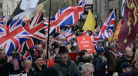Brexit supporters take to the streets of London on Halloween