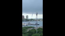 Rare water spout scares the citizens of Colombia