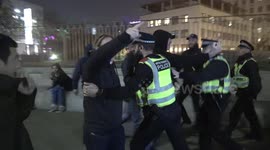 Anti-fascist march in central London met with opposition who 'were seen giving Nazi salutes'