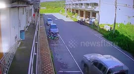 Pickup truck crashes into two motorcycles and a car in disastrous parking attempt