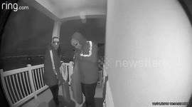 'Only one!' US homeowner catches trick-or-treaters shovelling candy into their bags