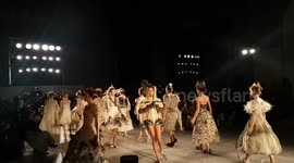 Chinese fashion designer Guo Pei presents her first ever show in the UK at the Victoria and Albert Museum, London.