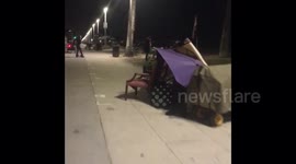 Venice beach boardwalk on Halloween night