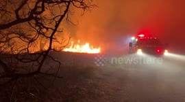 Firefighters fighting the Maria Fire in California