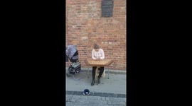 Pretty young girl plays cimbalom