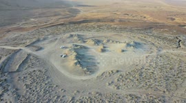 Otherworldly drone footage of Azerbaijan's oozing mud volcanoes
