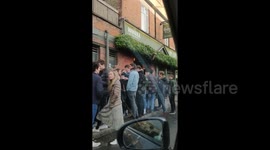 Huge queue forms outside London pub for England vs South Africa