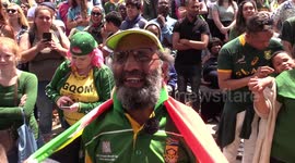 South Africans celebrate Rugby World Cup victory over England