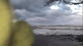 Oswego, NY Windstorm Causes Road Flooding and Sandbag Failure