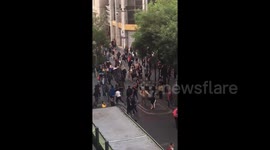 Shocking tear gas attack against Chilean protestors