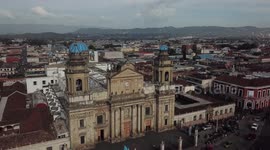 Aerial View of The Catholic Metropolitan Cathedral Building in Guatemala City