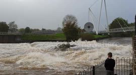 Flooded River Exe. Exeter, Devon after a weekend of heavy rain.