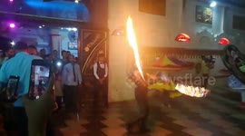 Wedding Performer Controls Fire sword