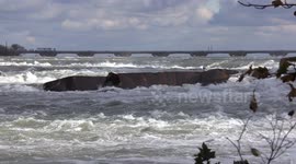Severe storms at Niagara Falls dislodge famous iron scow after 101 years