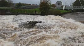 UK river surges after weekend of heavy downpours