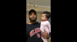 Baby acts like she’s eating dads food