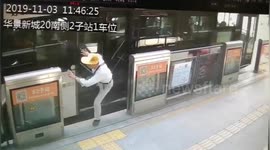 Elderly Chinese man dragged by bus for several metres after his foot gets stuck in doors
