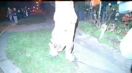 A T Rex Has Trouble Getting Through The Doors Of The Jonathan Ross Halloween party