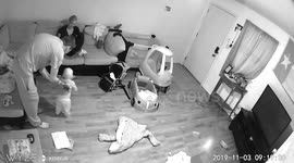 Home security camera captures beautiful moment of US baby's first steps