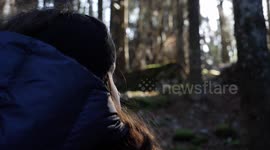 Girl focusing on something with light