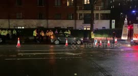 Police seen arresting man on Holloway road in London