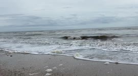 The waves at Crystal beach, Texas, Bolivar peninsula