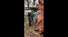 Watch out for the dinosaur!