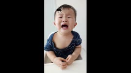 Toddler is not a fan of spider filter