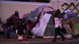 Migrants camp outside UNHCR offices in Pretoria as court case over their removal continues