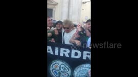 Rod Stewart spotted singing along with Celtic fans in Rome ahead of their clash with Lazio