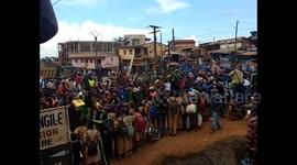 Crowds greet Cameroon opposition Maurice Kamto as he visits fatal landslide site