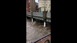 River during flooding in Sheffield 2019 Lady’s bridge