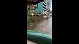 River during flooding in Sheffield 2019 Blonk Street