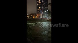 River Don overpowers a bridge amid UK floods
