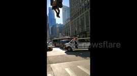 Newsflare Edit - Dude sitting on top of traffic lights got arrested from police part 4