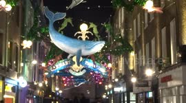 Londoners celebrate Carnaby Street Christmas Lights being switched on