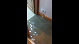 House flooding in Worksop, north England following flooding