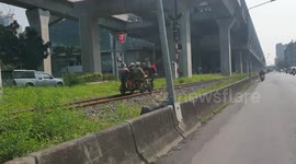 'Mad Max' Railway Workers Race Along Tracks On Cart