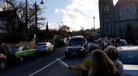 Dozens line streets of Dublin to pay tribute to Irish broadcaster Gay Byrne