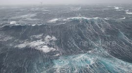 Newsflare Edit - North Sea Storm from oil rig - huge waves