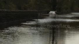 Flooding along the A6 in Matlock Bath, Derbyshire. UK