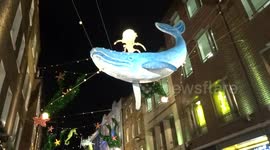 Carnaby Street goes underwater with sustainable Christmas Lights to highlight the ecology of the ocean - switch on night
