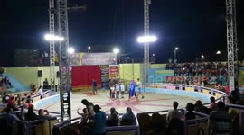 Funny Jumping Show In Circus With Russian Clown