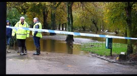 Newsflare Edit - Matlock Town Council members assess the extensive flood damage in Matlock Derbyshire, UK